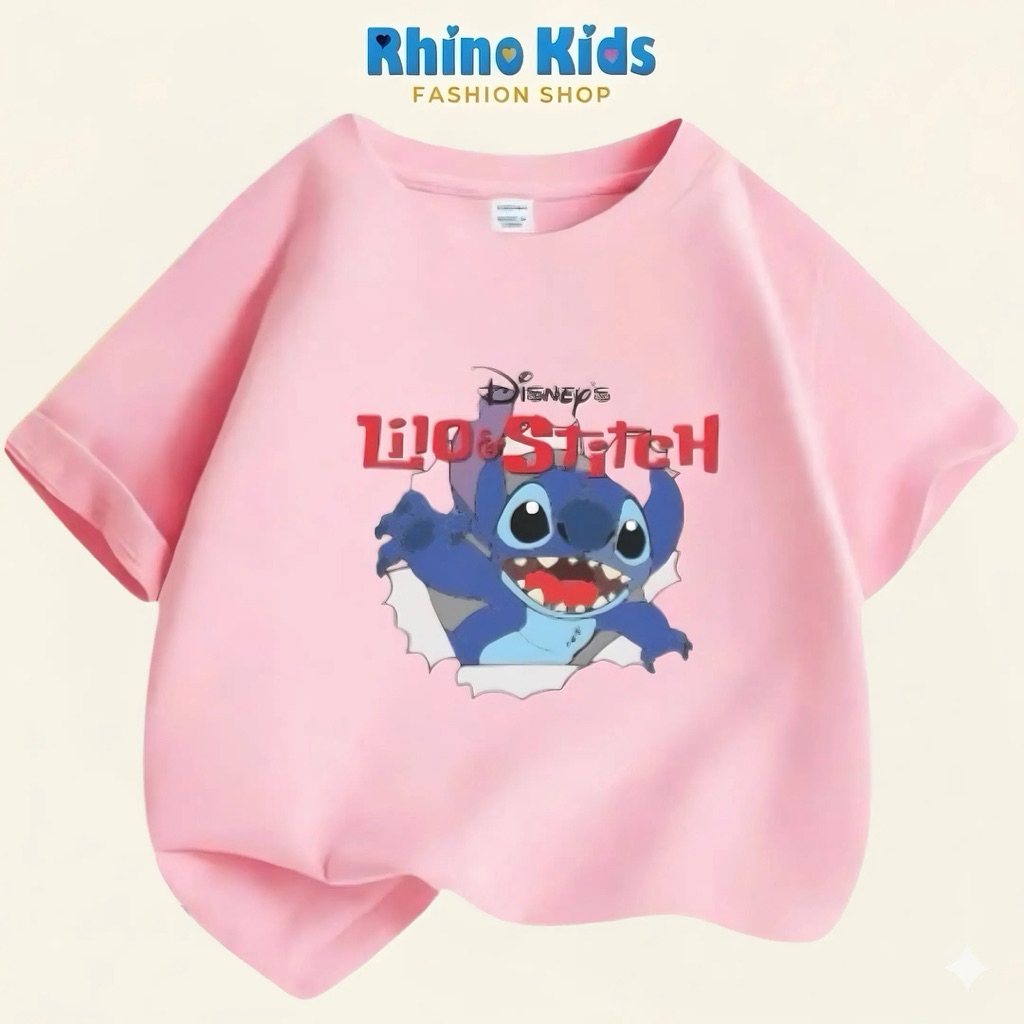 RHINO KIDS FASHION SHOP_ เสื้อยืดผ้าฝ้าย 4 ทิศทางสําหรับเด็กชายและเด็กหญิง made in Vietnam AL101