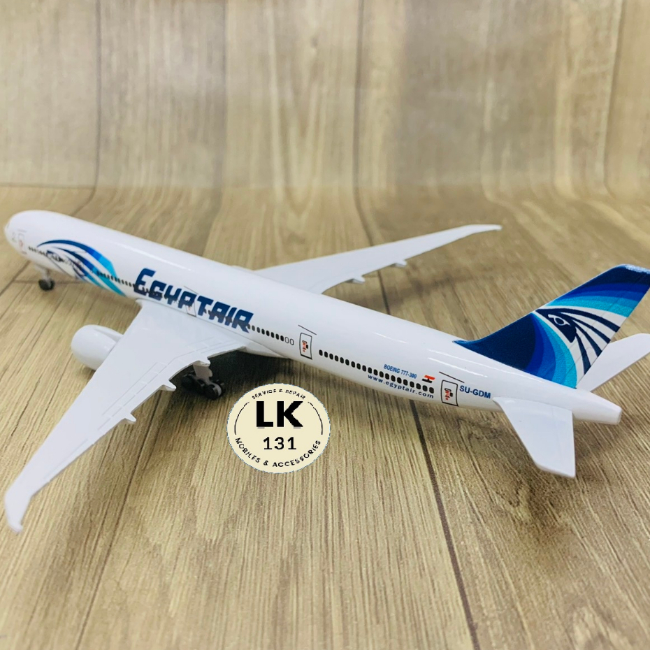 BOEING 777-300ER MODEL AIRCRAFT "EGYPT AIR" โลหะคุณภาพสูง 20 ซม. พร้อมล้อ