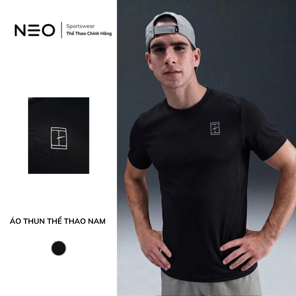 เสื้อเทนนิสผู้ชาย Court Advantage Neoshopvn TM183 ผ้ายืดดูดซับระบายอากาศคอกลม