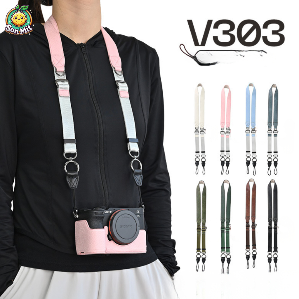 [มีจําหน่าย HN] สายสะพายหนัง - สายคล้องกล้อง V303 fuj ifilm, เคส, sony, nikon,... อุปกรณ์เสริมกล้อง