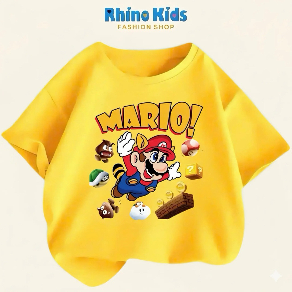 RHINO KIDS FASHION SHOP _ เสื้อยืดเด็กชายผ้าฝ้าย 4 ทิศทาง made in Vietnam AS107