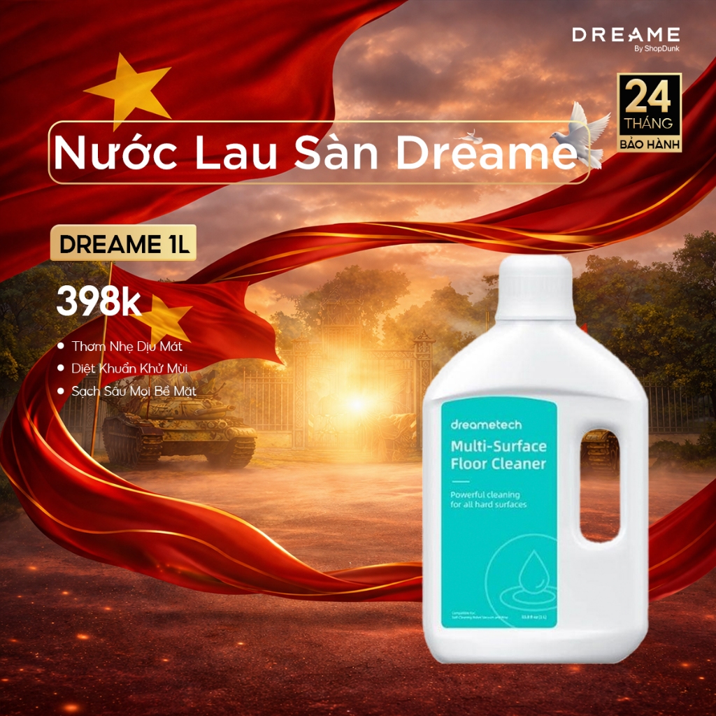 Dreame น้ํายาทําความสะอาดพื้นเฉพาะขวด 1 ลิตร | สําหรับเครื่องดูดฝุ่นหุ่นยนต์ | เครื่องดูดฝุ่น Dreame