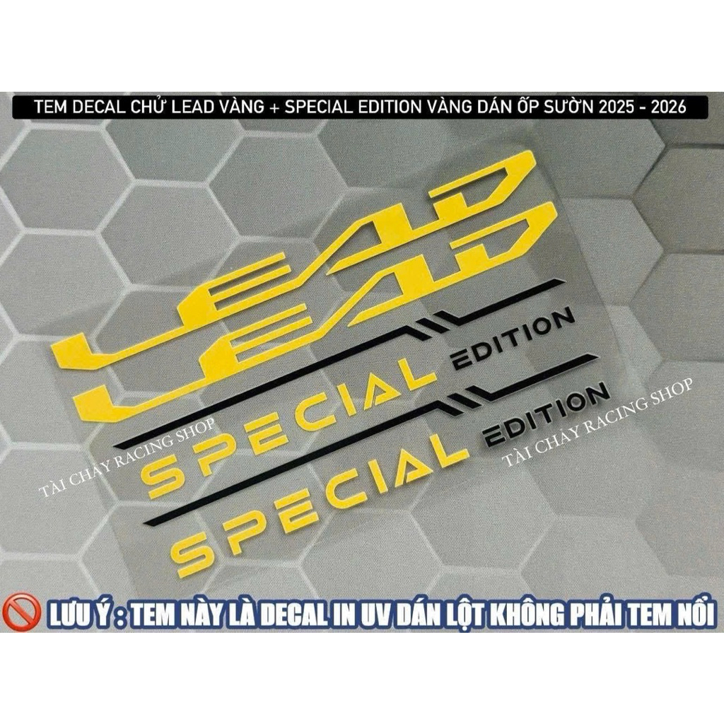 [ 1 ชุด 4 ชิ้น ] LEAD DECAL STICKER + SPECIAL EDITION GOLD SIDE STICKER 2025 - 2026