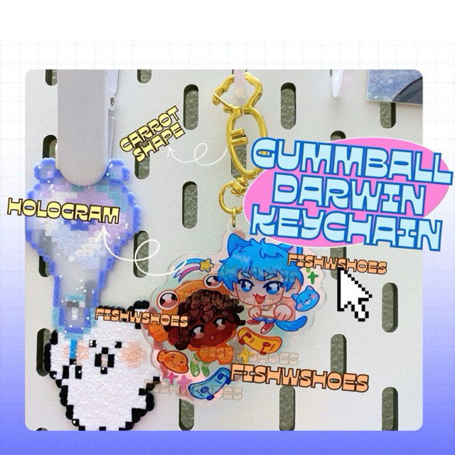 [fishwshoes] Gumball Darwin โลกอันมหัศจรรย์ของพวงกุญแจโฮโลแกรม Gumball