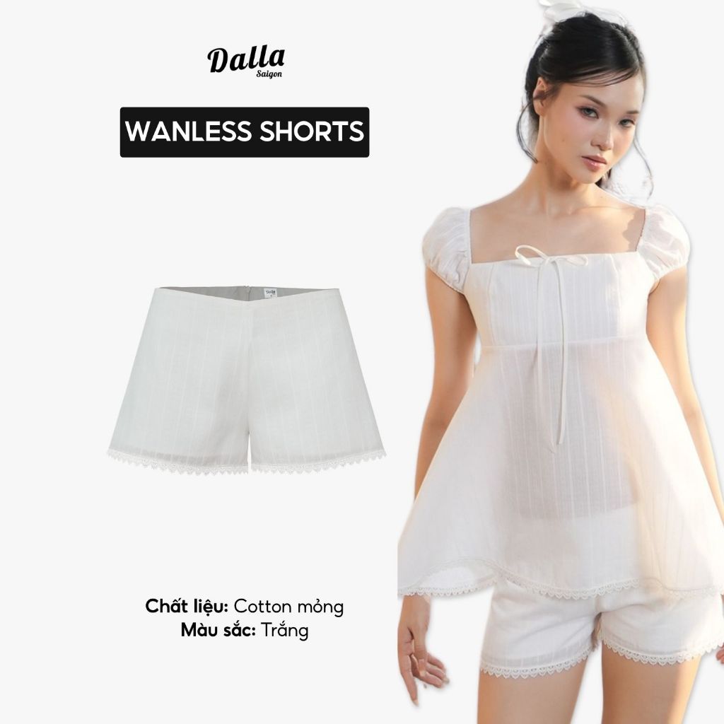 DALLA กางเกงขาสั้นลูกไม้ (Q12)