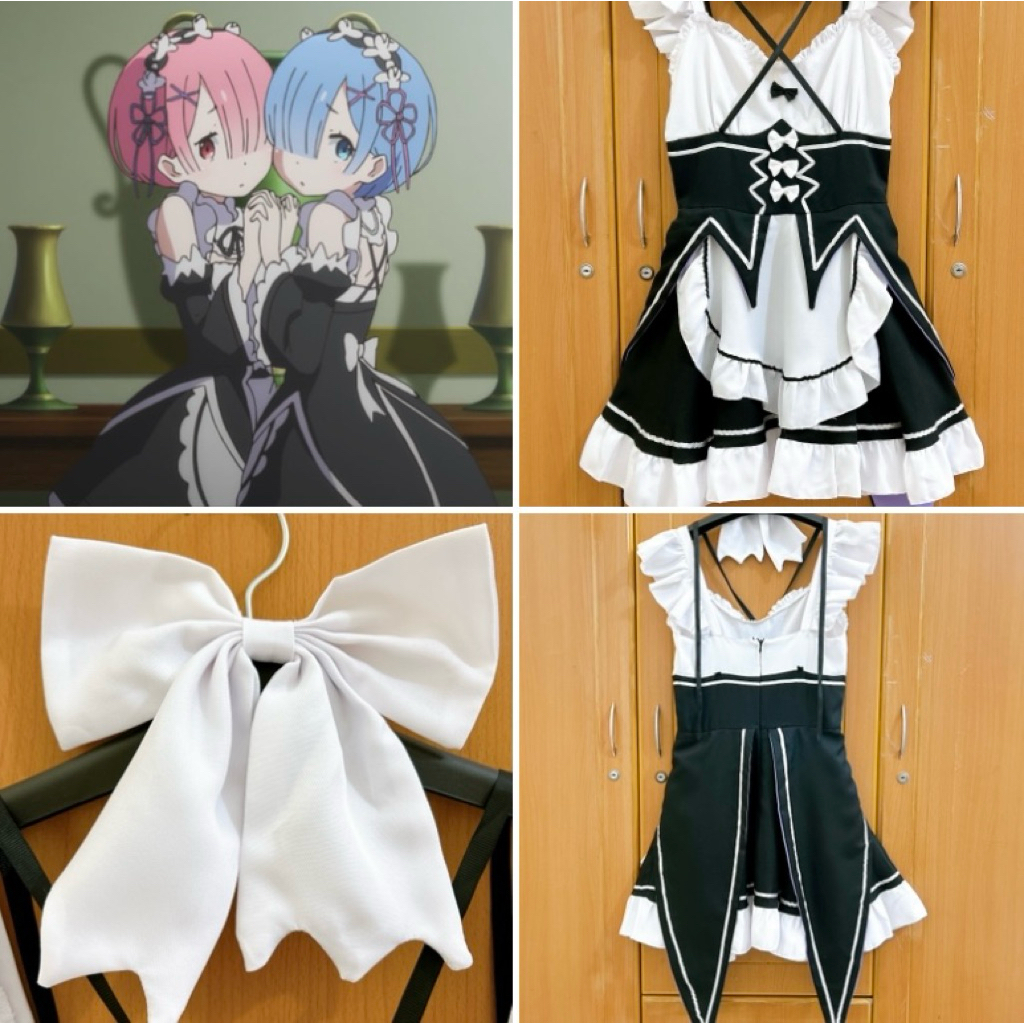 ODD ชุดคอสเพลย์แม่บ้าน Ram Rem อะนิเมะการ์ตูน Re zero 2 มือใหม่เอี่ยม