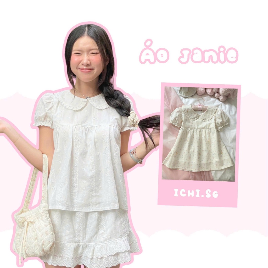 Janie top - เสื้อเบบี้ดอลล์คอระบาย -