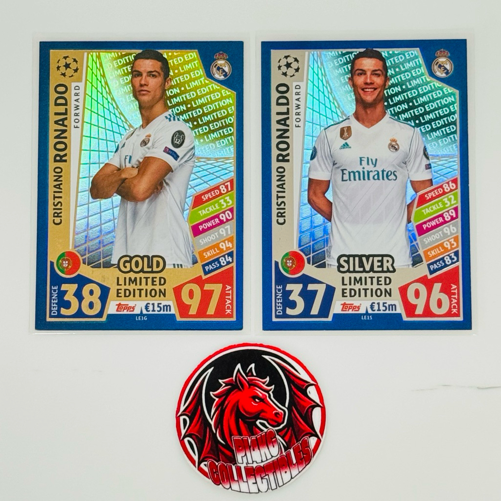 [ULTRA RARE] Ronaldo Limited Edition Topps Match Attax 2017/18 Player Card (ฟรีการ์ดสุ่ม + toploader