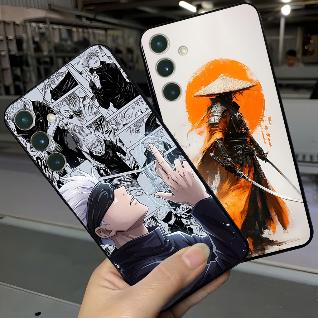 เคสสําหรับ Samsung ss s24 / ss s24 plus / s24 fe พร้อม gojo satoru samurai พิมพ์อะนิเมะ
