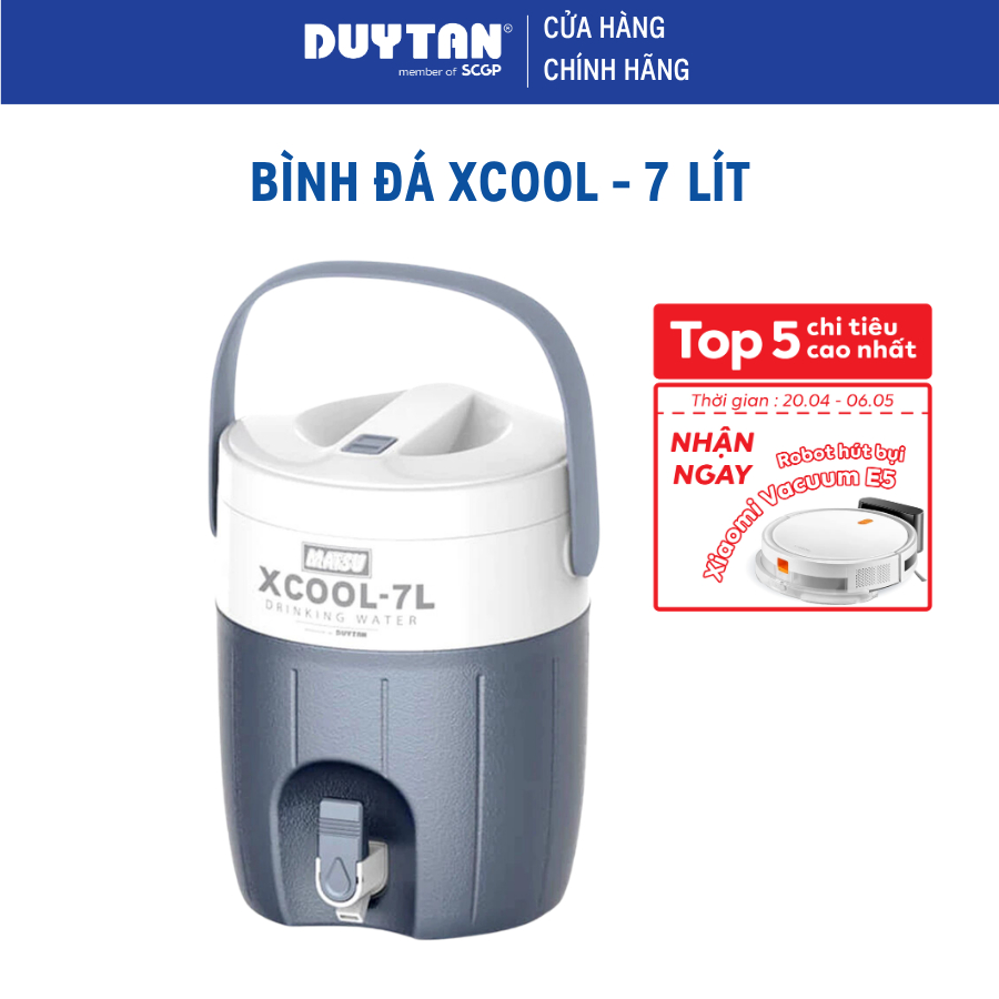 Xcool 7 DUY TAN กระติกน้ําแข็งพลาสติก PP เก็บความเย็นได้นานถึง 24 ชม. มีหูหิ้ว ตู้กดน้ํา