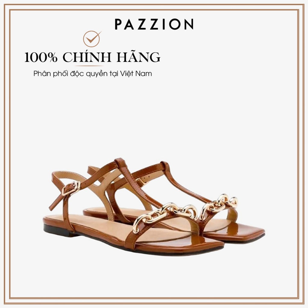 PAZZION Gold Link Slingback รองเท้าแตะสิทธิบัตร