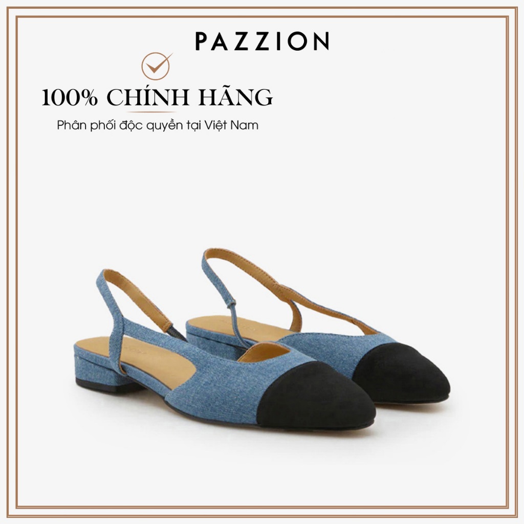 PAZZION Blythe Denim Contrast Toe Cap Flats