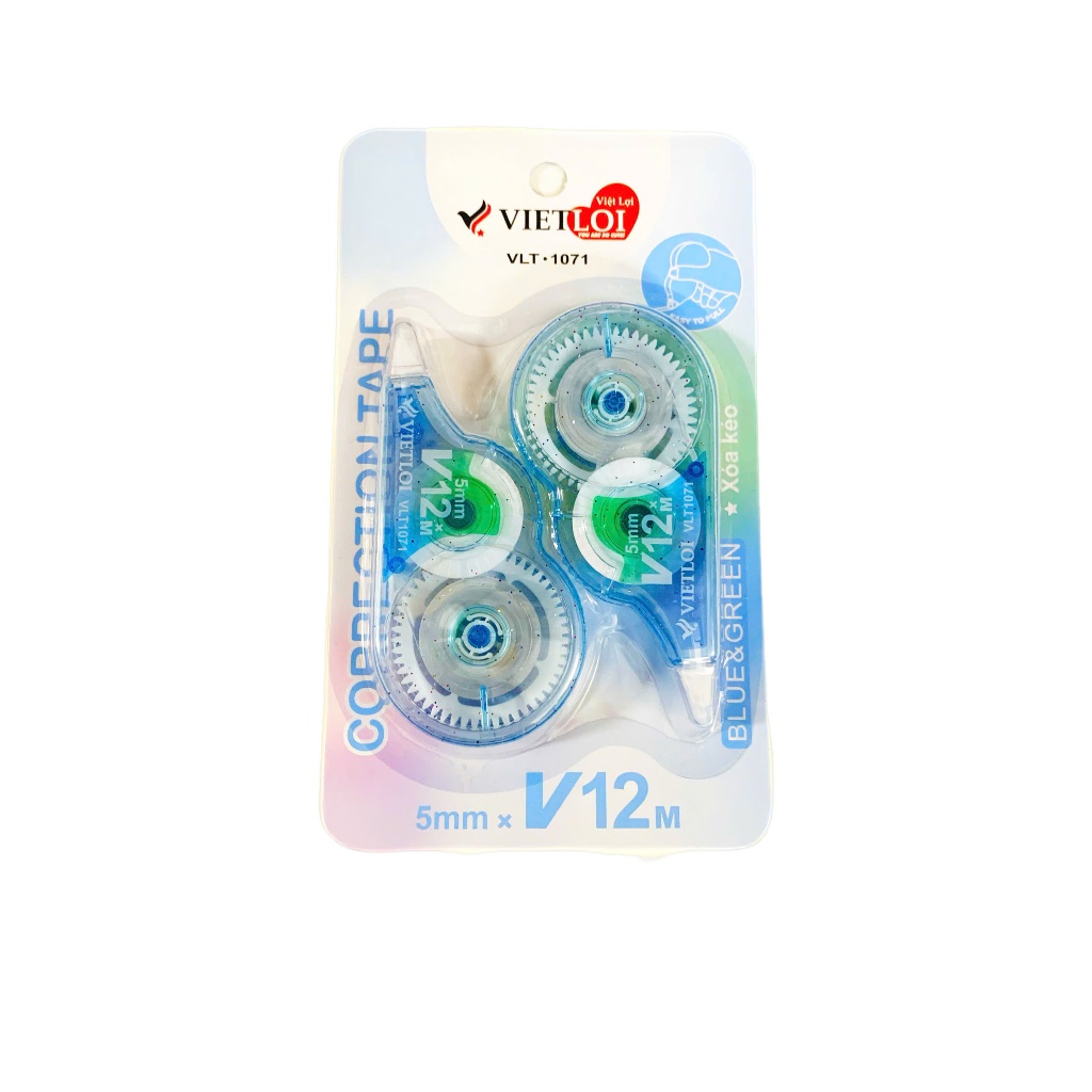 Viet Float VLT 1071 กรรไกรยางลบเทป 12m x ยาว 5mm - แพ็ค 2 - ร้านค้าส่งสีสุ่ม