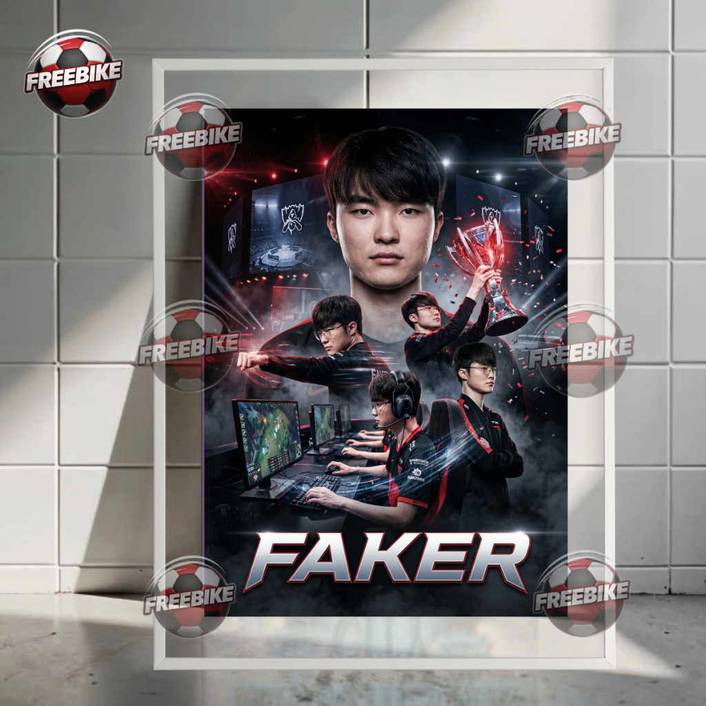 โปสเตอร์ FAKER พร้อมกระดาษแก้วคริสตัลคุณภาพสูง รุ่น 3