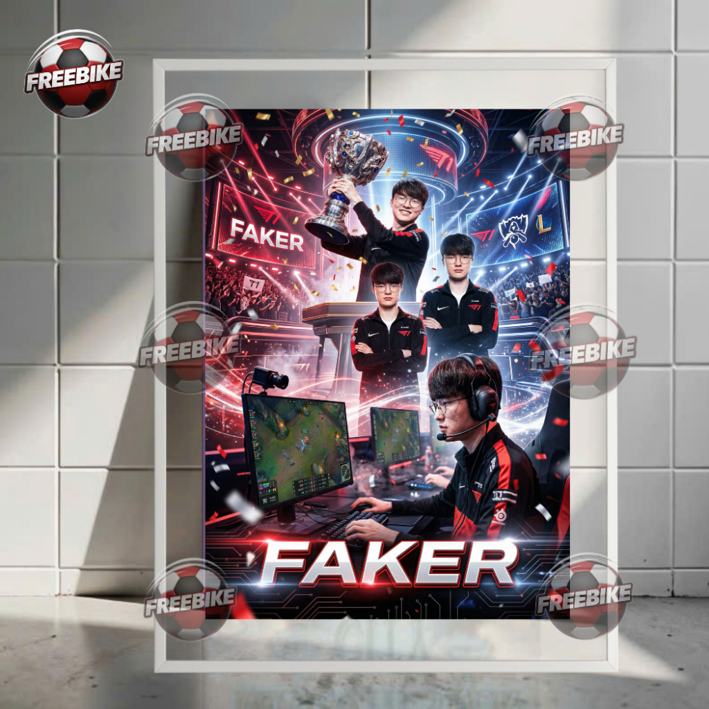 โปสเตอร์ FAKER พร้อมกรอบแก้วคริสตัลคุณภาพสูง รุ่น 2