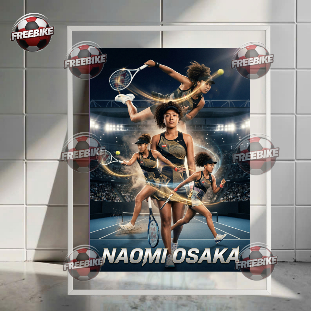 โปสเตอร์ NAOMI OSAKA พร้อมกระดาษแก้วคริสตัลคุณภาพสูง รุ่น 1