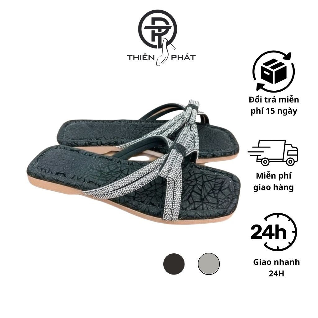 THIENPHT M36 Shoes - รองเท้าแตะผู้หญิงพร้อมหินเรืองแสงเจ็ดสี สไตล์ X-Strap พร้อม Glitter Sole - M36