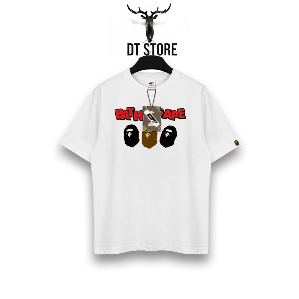 เสื้อยืด BAPE 3 BAPE HEAD PREMIUM COTTON WIDE FORM - DT STORE - BAPE016