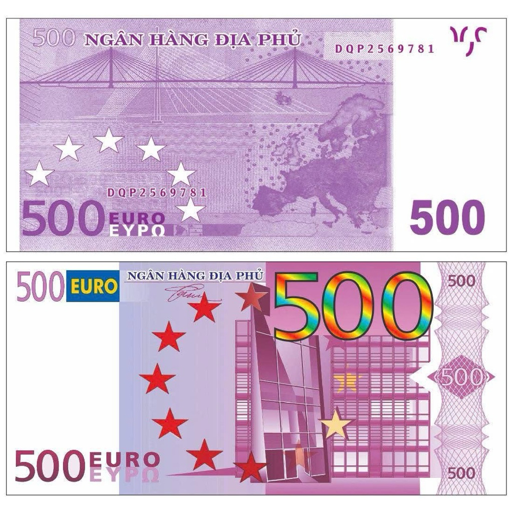 คอมโบธนบัตร EURO Cryptocurrency สวยงาม 10 ชิ้น