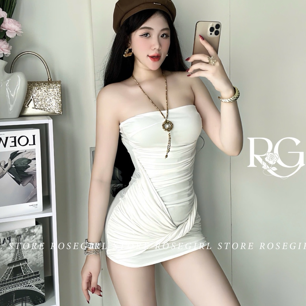 467 bodycon DRESS พร้อมสายรัดอก เว้าเอว โค้งนุ่มแบน ROSSEGIRL STORE DRESS WOMEN