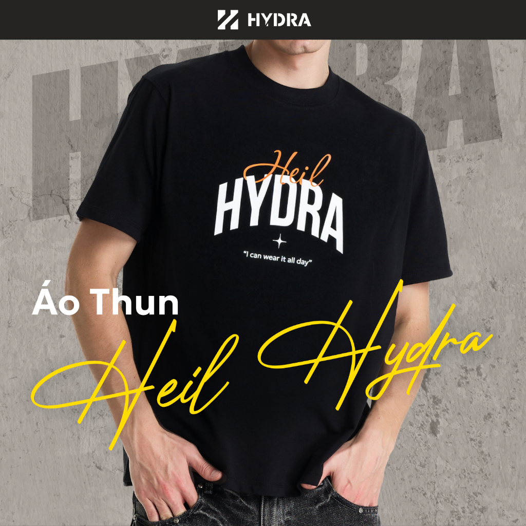 เสื้อยืดผ้าฝ้าย Hydra พิมพ์ลายตัวอักษร Boxy Form