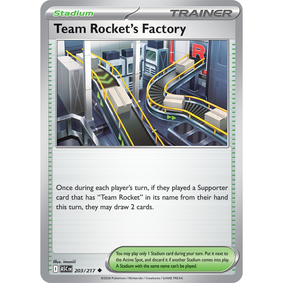 [KW2 Pokemon] [EN] การ์ด 203/217 Team Rockets Factory - ASCEN