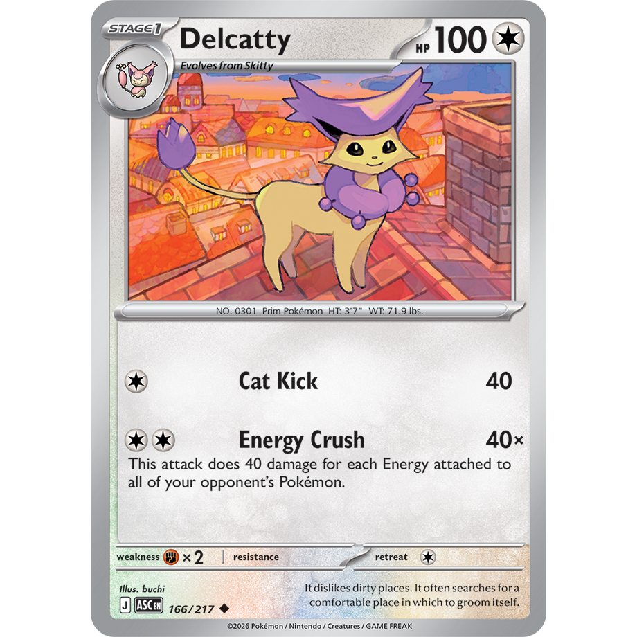 [KW2 Pokemon] [EN] การ์ด 166/217 Delcatty - ASCEN