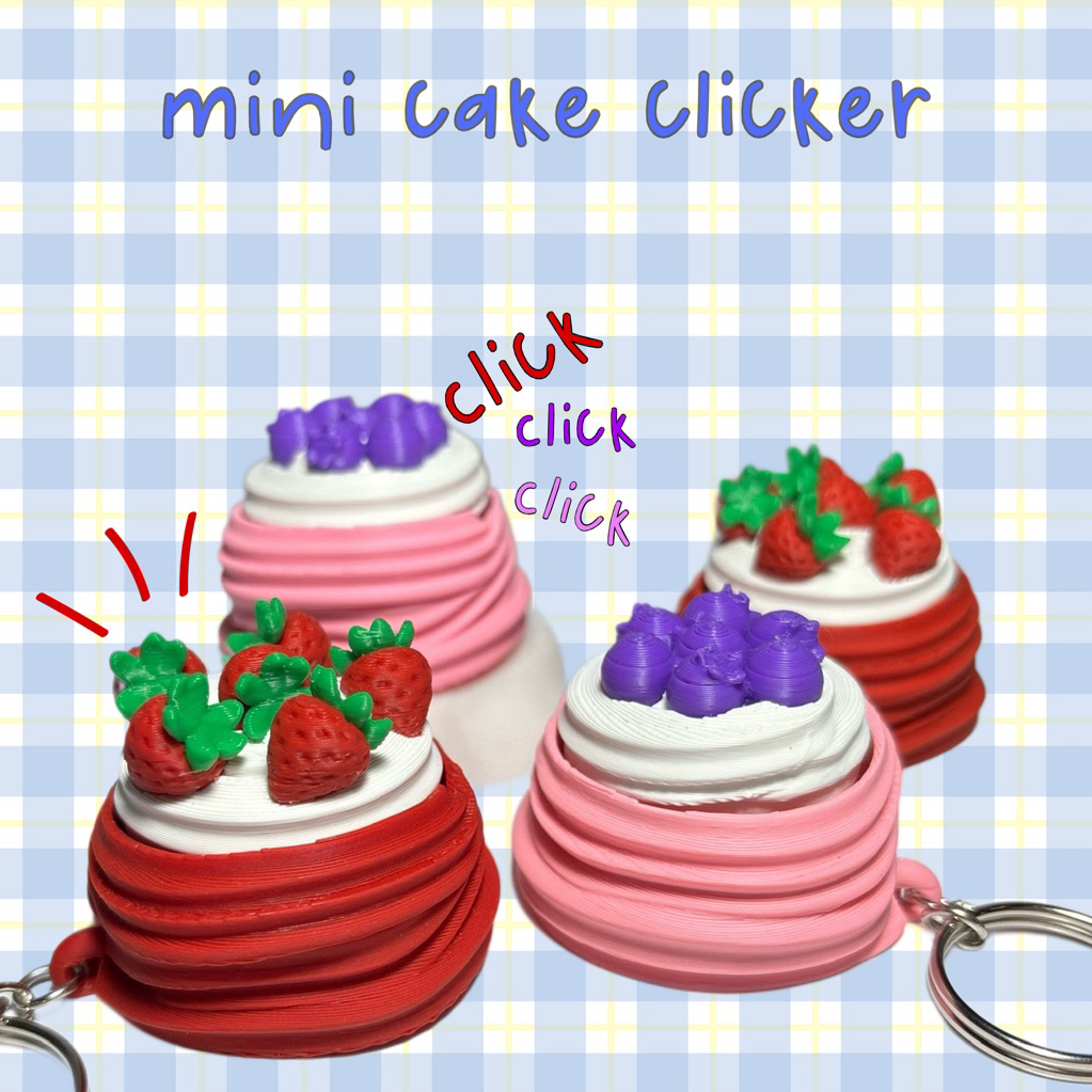 🍰 พวงกุญแจเค้กขนาดเล็กสุดน่ารัก – FIDGET คลิกเกอร์ 🍓