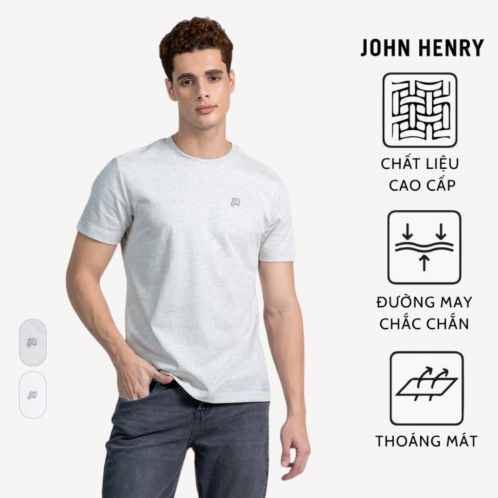 เสื้อยืดแขนสั้นผู้ชายขนาดกลาง - ของแท้ JOHN HENRY - TS26SS04P-RG - ผ้าคอตตอน 100%