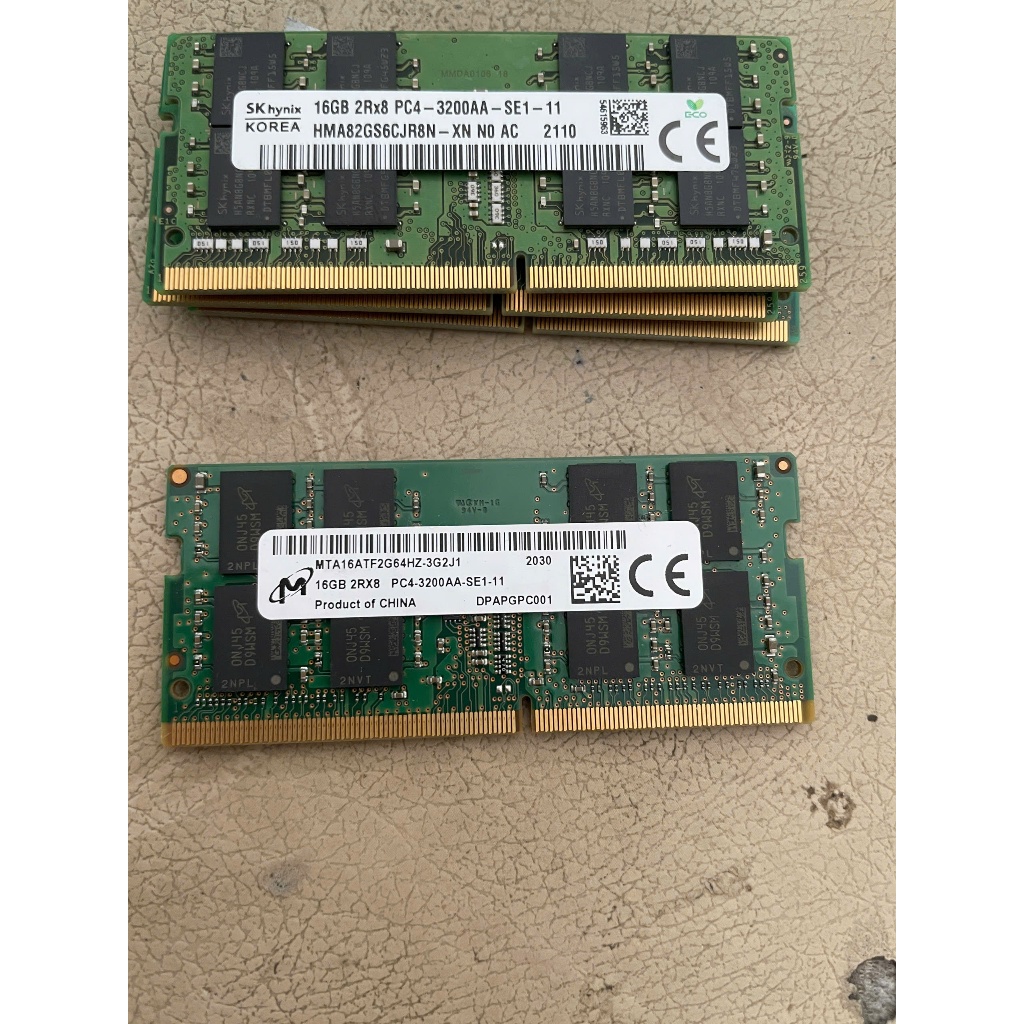 Ram ddr 4 bus 3200aa ถอดประกอบไม่กี่ใช้ zin ของแท้ samsung ไมครอน SKhynix