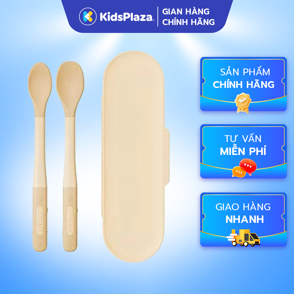 ชุดช้อนเด็ก Moyuum Silicone 2 ชิ้น พร้อมกล่องเก็บ - ช้อนซิลิโคนนุ่มพิเศษ ชุดสําหรับเด็กทารก - ของแท้