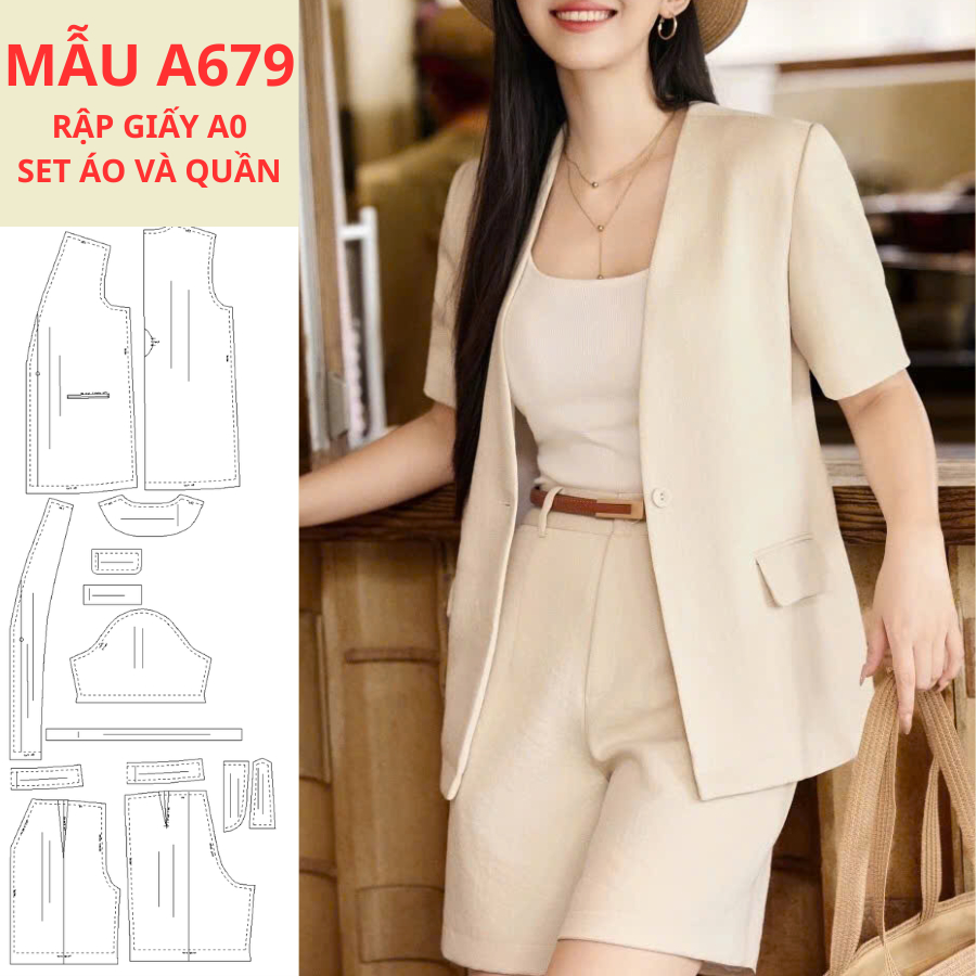 แผ่นกระดาษ A0-เสื้อยืดและกางเกง SET-A679