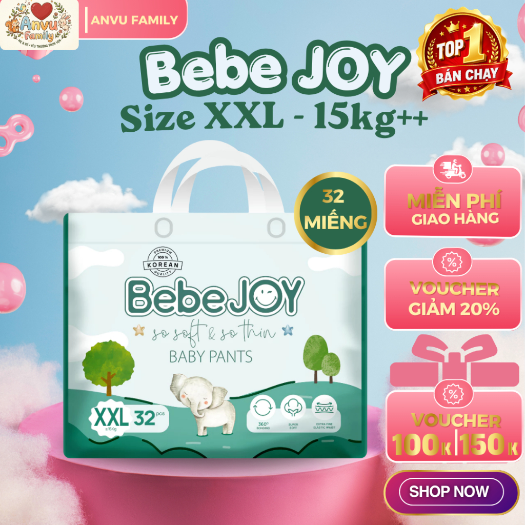 [กางเกง] BebeJOY - ไซส์ XXL - 15kg++ - 32 ตัว - BONGSAMBON HOUSE