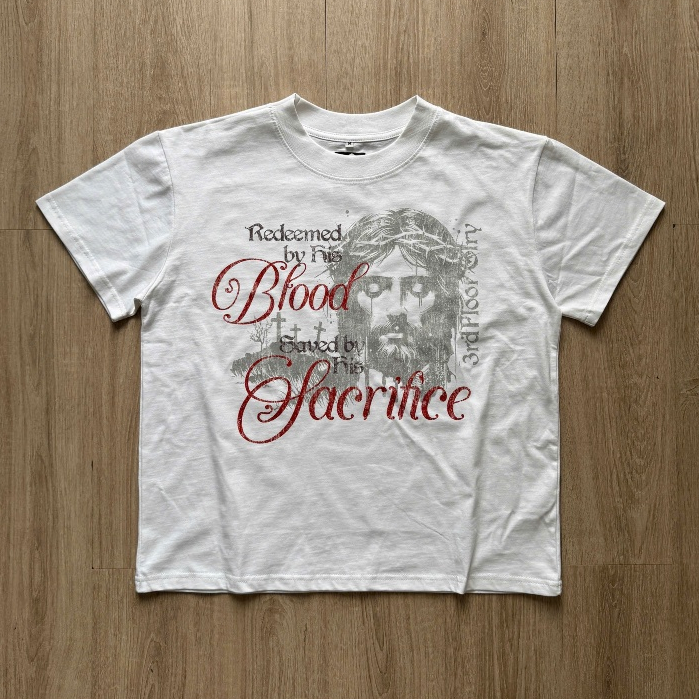 3FG Vintage Redeemed at 3rd Floor Form Boxy T-Shirt สีขาว - 100% Cotton Round Neck Short Sleeves