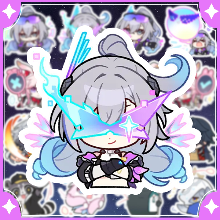 [Honkai Star Rail] สติ๊กเกอร์หมาป่าสีเงิน LV.999, ใบมีด Evanscia และ Mortenax (16 รูป)