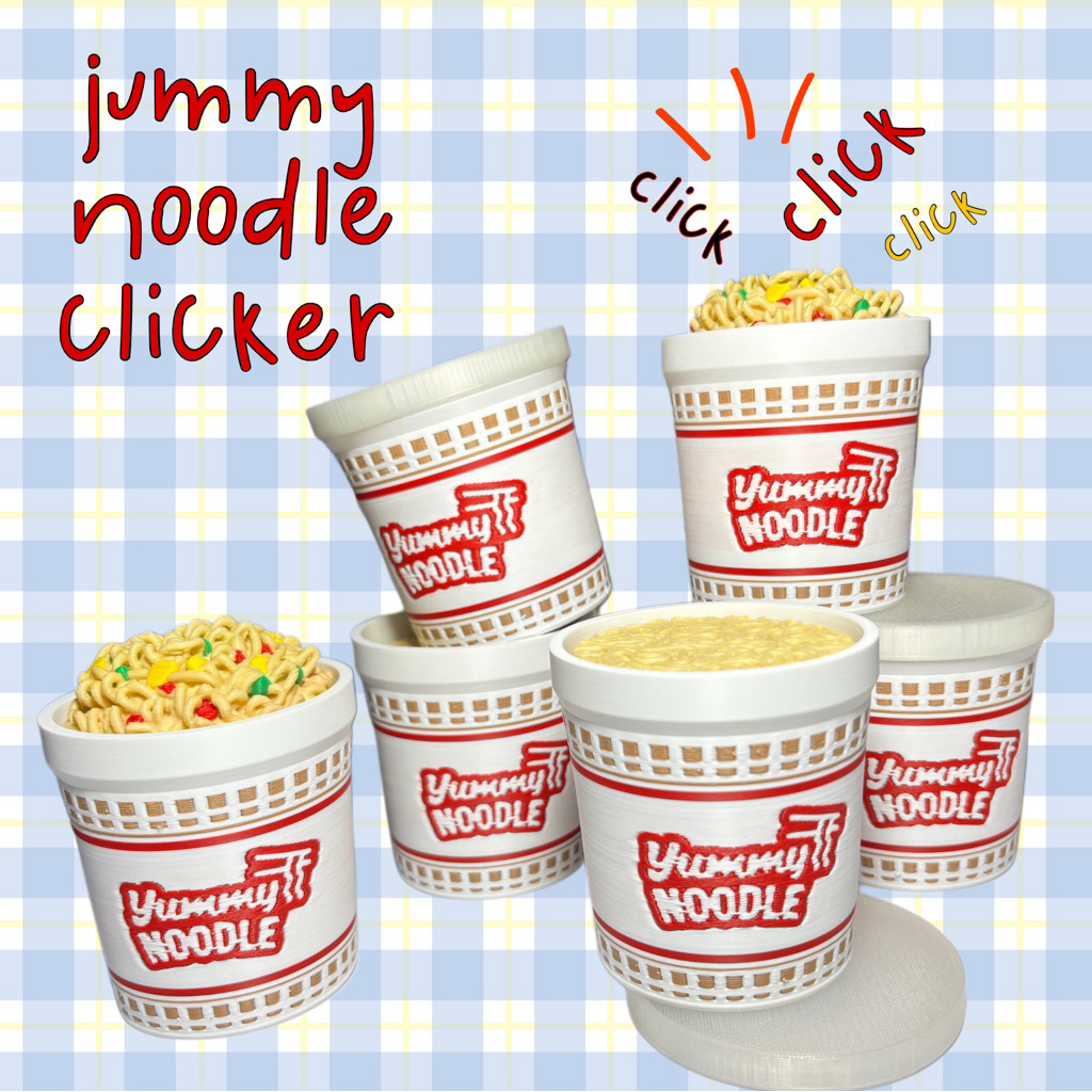 Yummy Noodle Clicker – ของเล่นบะหมี่มินิพิมพ์ลาย 3D สุดน่ารัก/โมเดล
