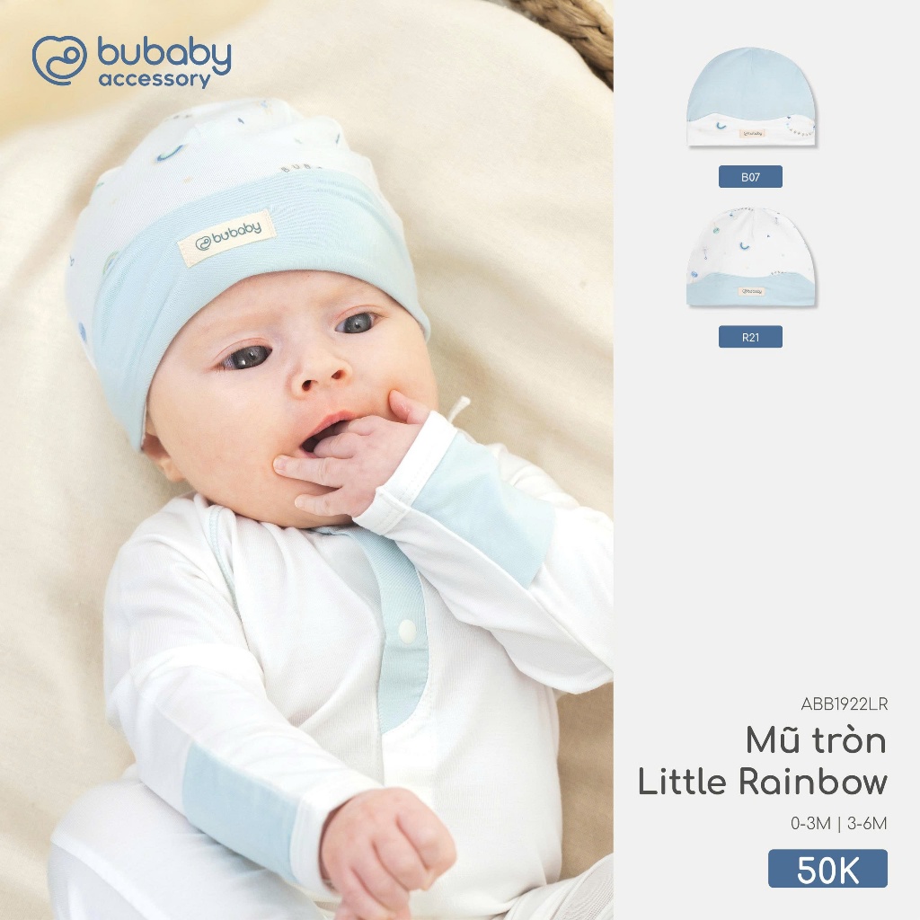 Bubaby หมวกทรงกลม Little Rainbow หมวกเด็กแรกเกิด ABB1922LR