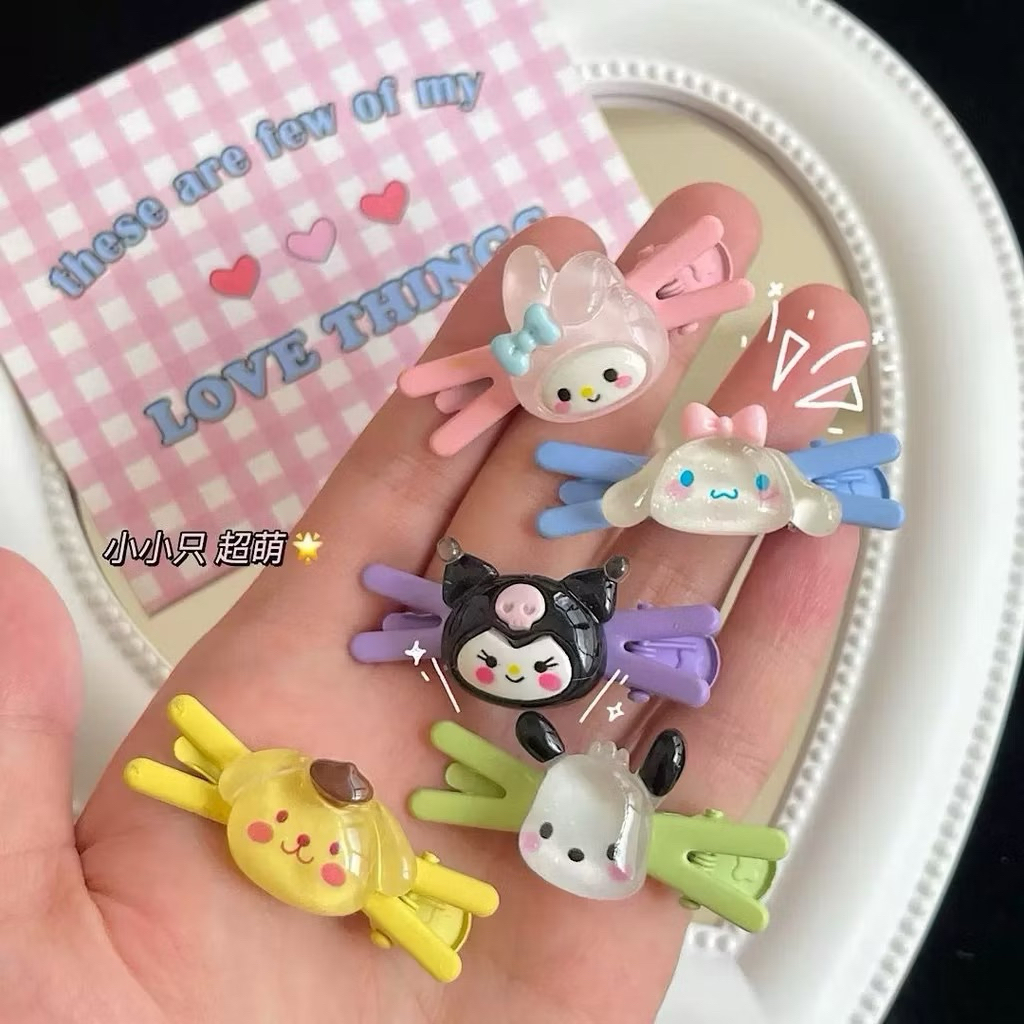 เซต 5 น่ารัก Sanrio Kuromi Cinnamoroll charm กิ๊บติดผมรูปตัว X สําหรับเด็กผู้หญิง Dumi Shop