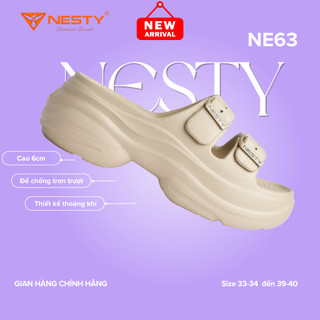 NE63 Dép Nữ 2 Quai Ngang Nesty cao 6cm  Êm Nhẹ Chống Trơn Trượt – Dép Đi Chơi Đi Làm Đơn Giản Thoải Mái