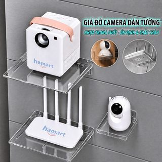 Giá Đỡ Camera IP Gắn Tường Kệ Để Router Wifi Dán Tường Nhựa Acrylic Trong Suốt Siêu Dính Hamart