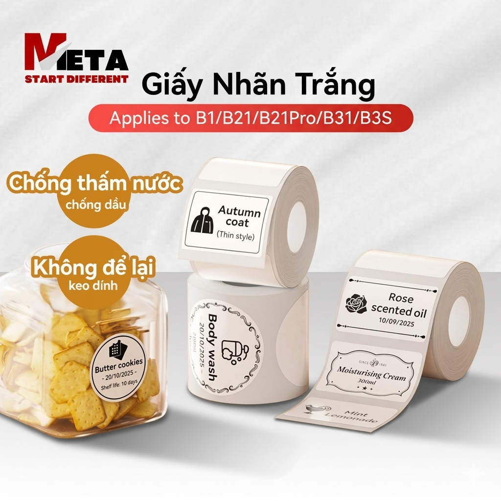 ฉลากความร้อนสีขาวสําหรับเครื่องพิมพ์ฉลาก Niimbot B21/B1/B3S/B31