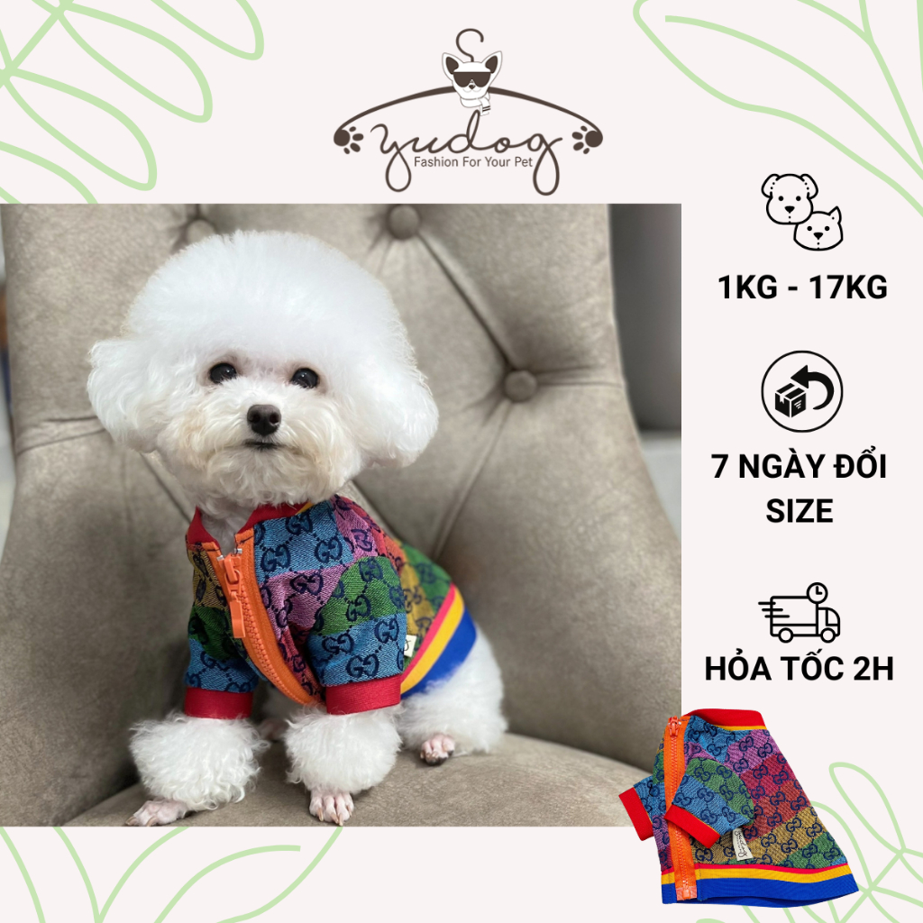 เสื้อแจ็คเก็ตซิปสําหรับสุนัขและแมว - เสื้อแจ็คเก็ตสุนัขและแมว yudog สวยๆ