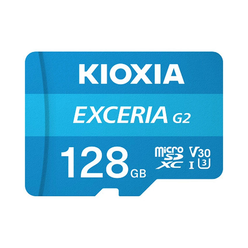 Kioxia Exceria G2 128GB UHS-I U3 การ์ดหน่วยความจํา microSDXC อ่าน 100MB/s เขียน 50MB/s (สีน้ําเงิน) 