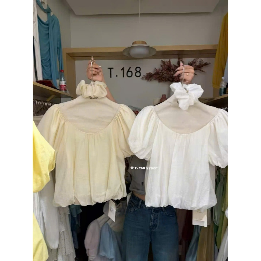 เสื้อไหมพรมสกินนี่มัดผม 6857