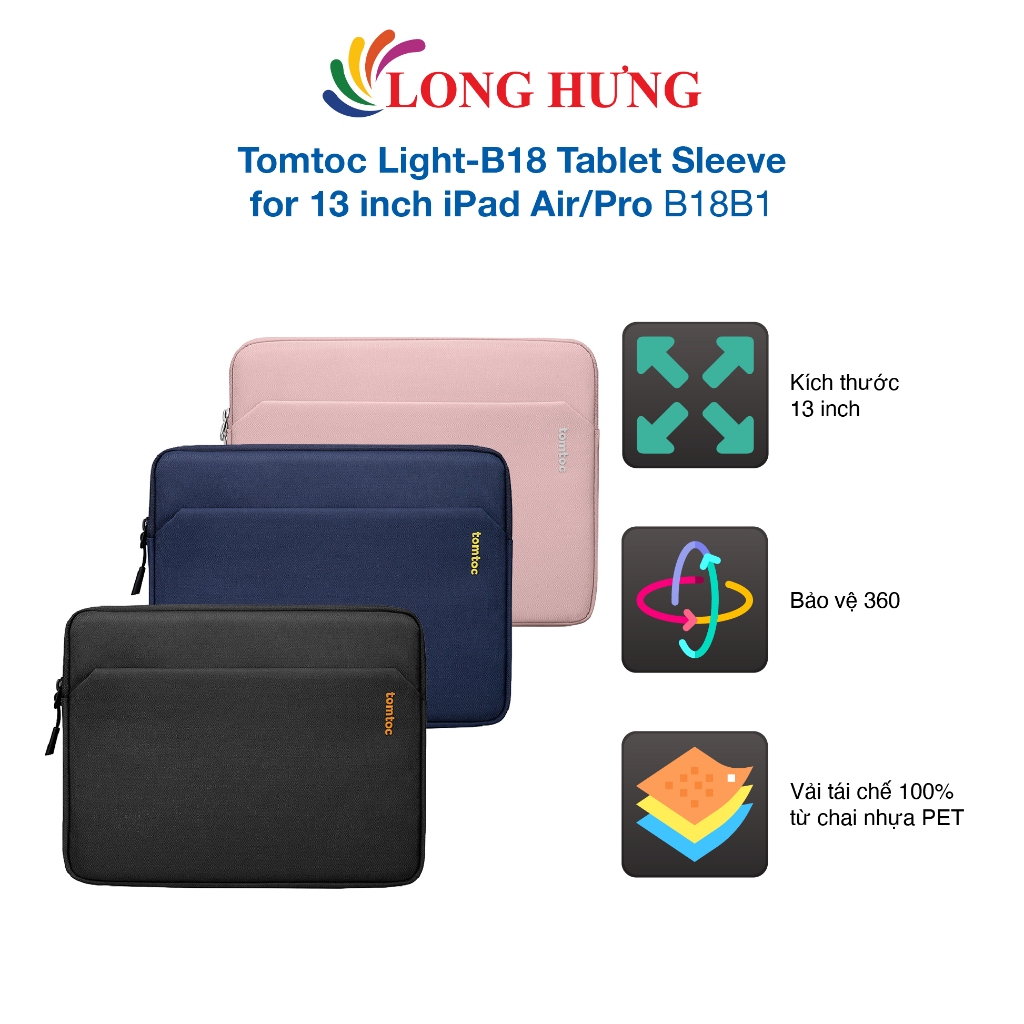 เคสกันกระแทก Tomtoc Light-B18 Tablet Sleeve สําหรับ iPad Air/Pro B18B1 - สินค้าของแท้