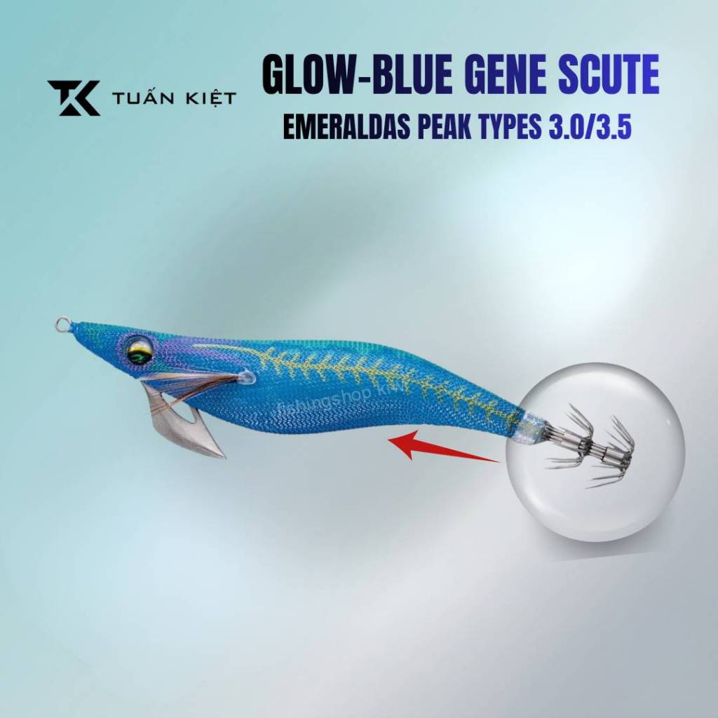 Emeraldas Peak Types RV 3.0/3.5 Glow-blue Gene Scute Fishing Hook