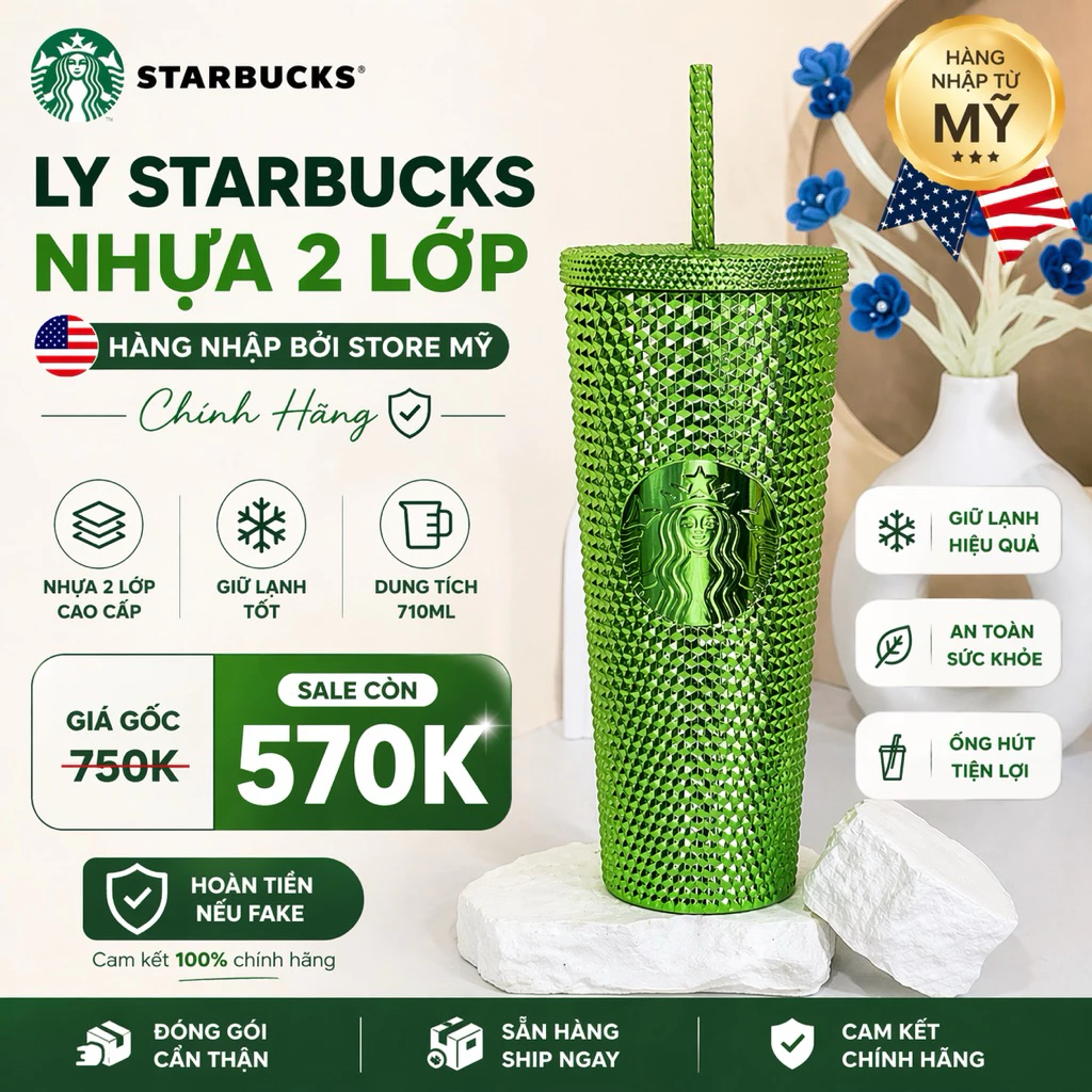 Starbucks Green Studded Tumbler 710ml