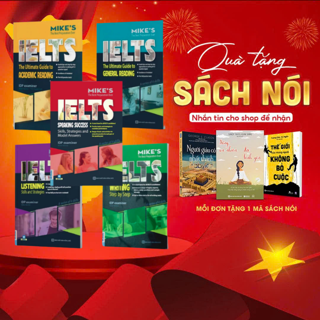 IELTS Mike Wattie Book Combo 5 เล่ม: การเขียนการพูดการอ่านวิชาการ/การฟังทั่วไป IELTS 8.0 การเตรียมกา