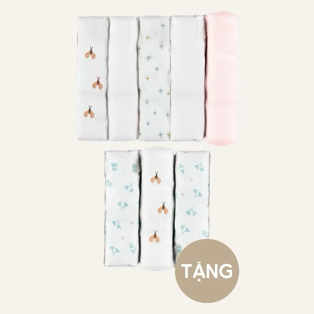 [Bu Baby] - ชุด 5 หรือ 6 Muslin Bubaby ผ้าเช็ดตัวเด็ก ฟรี 3 ผืน AMU ผ้าเช็ดตัวเด็ก104806 - ABM100005