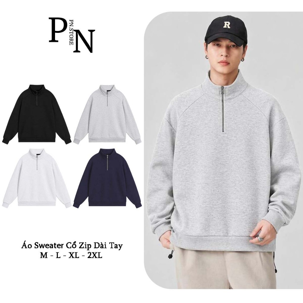 PN STORE เสื้อกันหนาวคอปกซิป, ปลอกคอหลวมสบาย 2 ผิวผ้าฟลีซ COZIP01